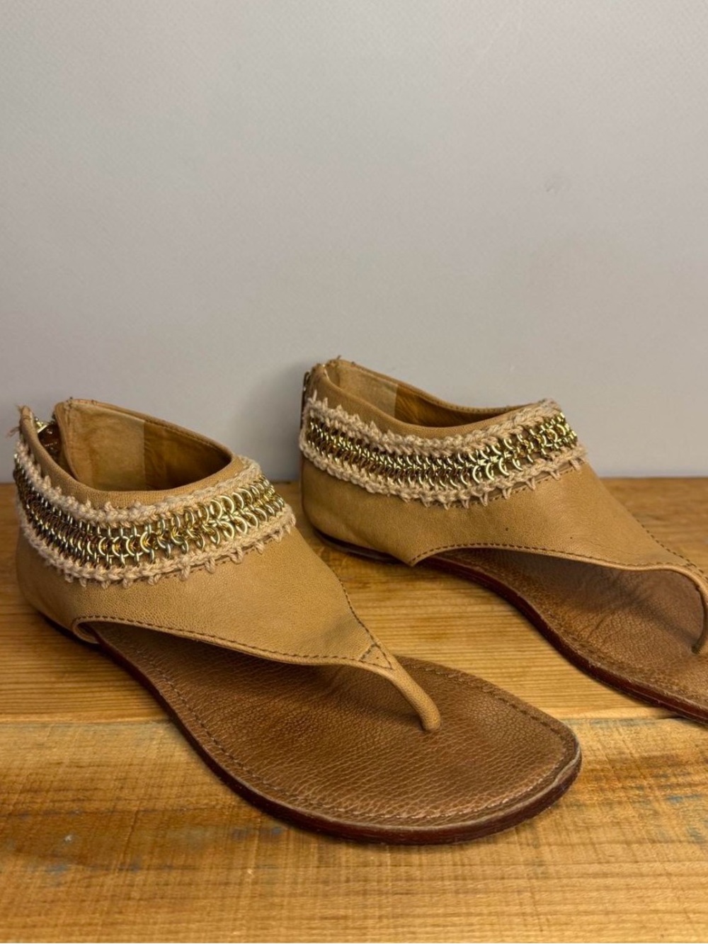 Tory Burch Selma Ankle Wrap Thong Sandals size 7